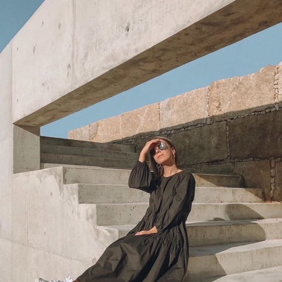 Zara Black Poplin Dress - Picture 3 of 3